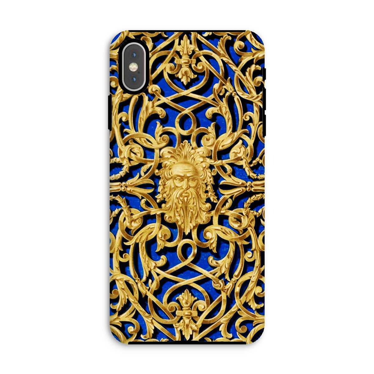 Open Work Panel Matthew Digby Wyatt Iphone Case, Xs Max / Matte, Ornate Gold Patterned Phone Case Intricate Scrollwork Bearded Face