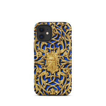 Open-work Panel - Matthew Digby Wyatt Phone Case Iphone 12 Mini / Matte Blue Gold Ornate Phone Case Matthew Digby Wyatt, Open-work Panel,
