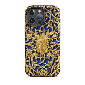 Open-work Panel - Matthew Digby Wyatt Phone Case Iphone 16 Pro Max / Matte Ornate Gold Blue Phone Case Matthew Digby Wyatt, Open-work