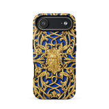 Open-work Panel - Matthew Digby Wyatt Phone Case Iphone 17 Air / Matte Gold Lion Head Phone Case Blue Background Intricate Matthew Digby