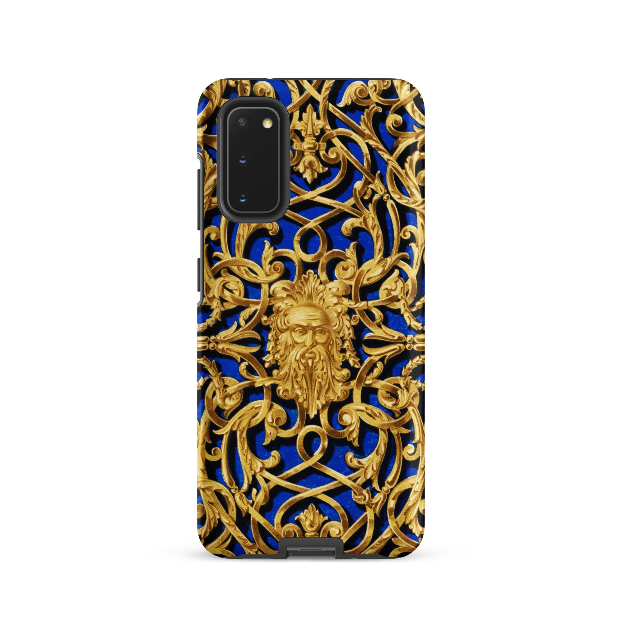 Open Work Panel Matthew Digby Wyatt Samsung Case, Galaxy S20 / Matte, Blue Gold Ornate Phone Case Face Design