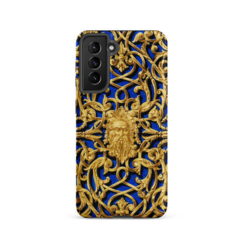 Open-work Panel - Matthew Digby Wyatt Samsung Case, Galaxy S21 / Matte, Smartphone Blue Gold Baroque Patterned Case Decorative Bearded