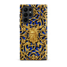 Open Work Panel Matthew Digby Wyatt Samsung Case, Galaxy S22 Ultra / Matte, Phone Case Blue Background Ornate Gold Pattern Bearded