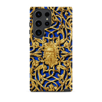 Open-work Panel - Matthew Digby Wyatt Samsung Case, Galaxy S23 Ultra / Matte, Smartphone Case Ornate Gold Blue Design Classical Face