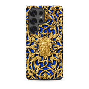 Open-work Panel - Matthew Digby Wyatt Samsung Case, Galaxy S25 Ultra / Matte, Smartphone Case Gold Baroque Pattern Central Bearded Face