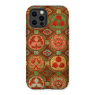 Ornamental Fan Pattern - G.a. Audsley Iphone Case, 12 Pro / Matte, Phone Case Ornate Red Green Circular Medallion Pattern
