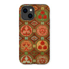Ornamental Fan Pattern - G.a. Audsley Iphone Case, 14 / Matte, Phone Case Ornate Red Green Circular Medallion Pattern