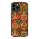 Ornamental Fan Pattern - G.a. Audsley Iphone Case, 14 Pro Max / Matte, Iphone Case Vintage Ornamental Pattern Circular Medallions Red