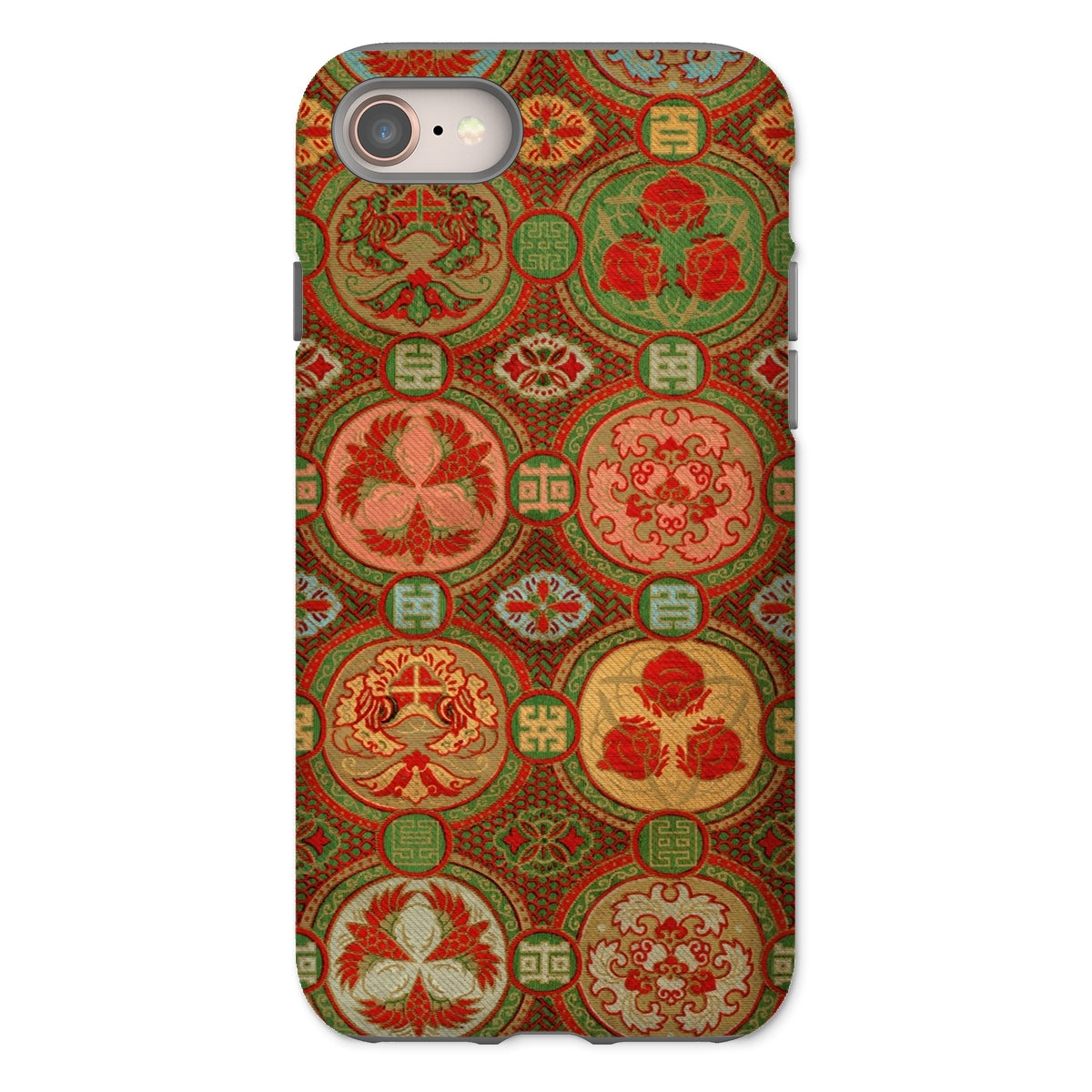 Ornamental Fan Pattern G.a. Audsley Iphone Case, 8 / Matte, Phone Case Ornate Red Green Circular Medallion Pattern
