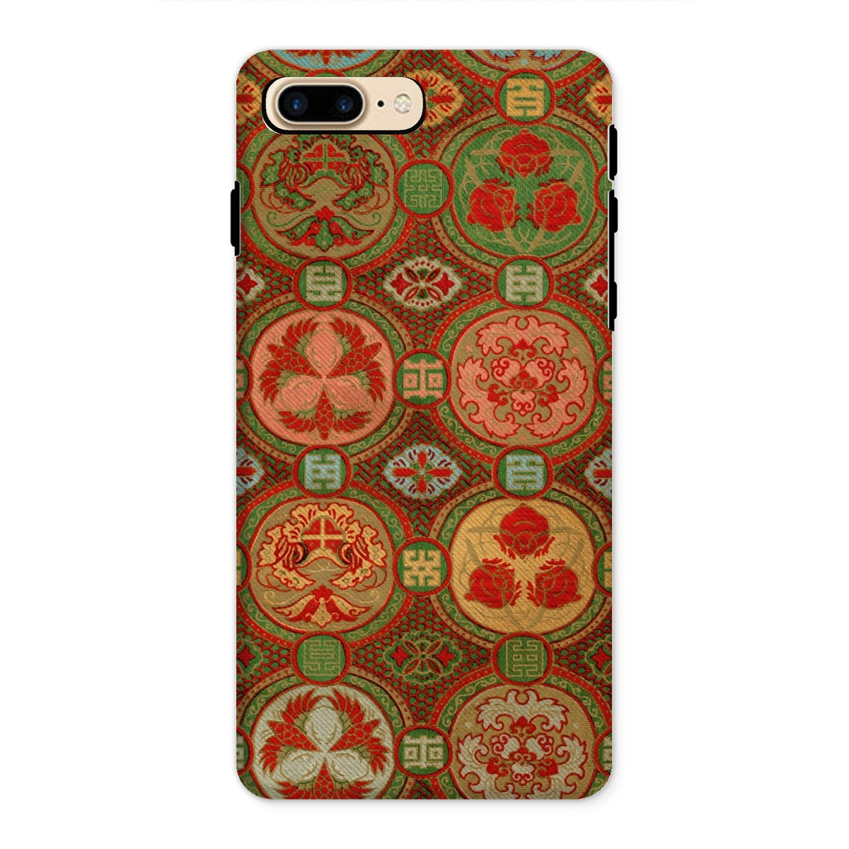 Ornamental Fan Pattern G.a. Audsley Iphone Case, 8 Plus / Matte, Phone Case Ornate Vintage Style Pattern Circular Medallions Red