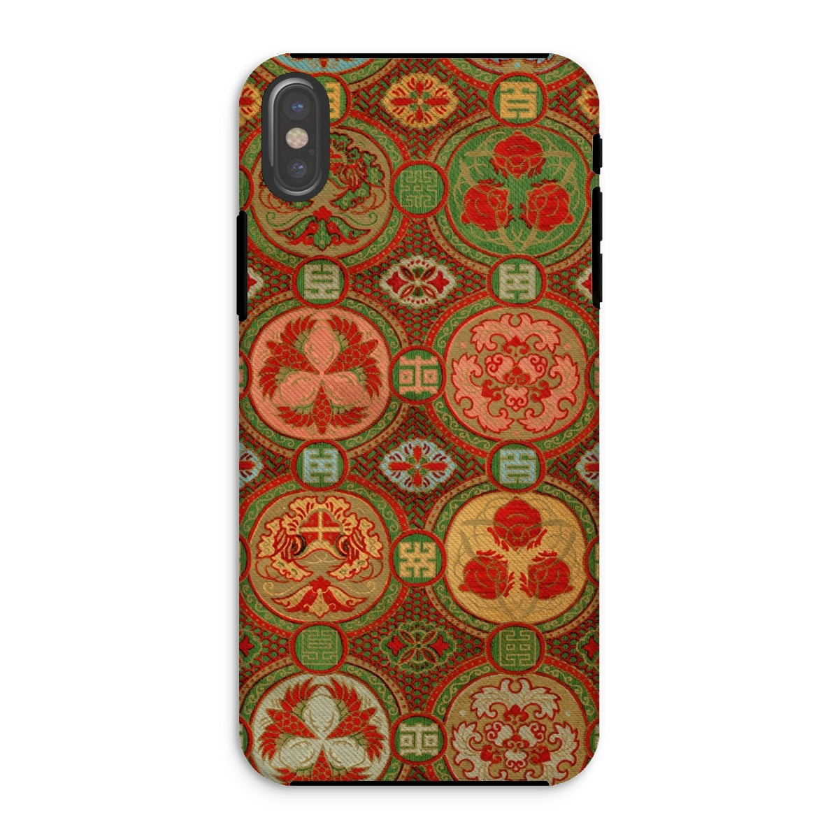 Ornamental Fan Pattern G.a. Audsley Iphone Case, Xs / Matte, Phone Case Vintage Style Pattern Circular Medallions Red Green