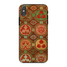 Ornamental Fan Pattern G.a. Audsley Iphone Case, Xs / Matte, Phone Case Vintage Style Pattern Circular Medallions Red Green