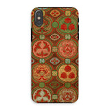 Ornamental Fan Pattern - G.a. Audsley Phone Case Iphone Xs / Matte Vintage-style Circular Medallions Red Green, Victorian Textile Art, East