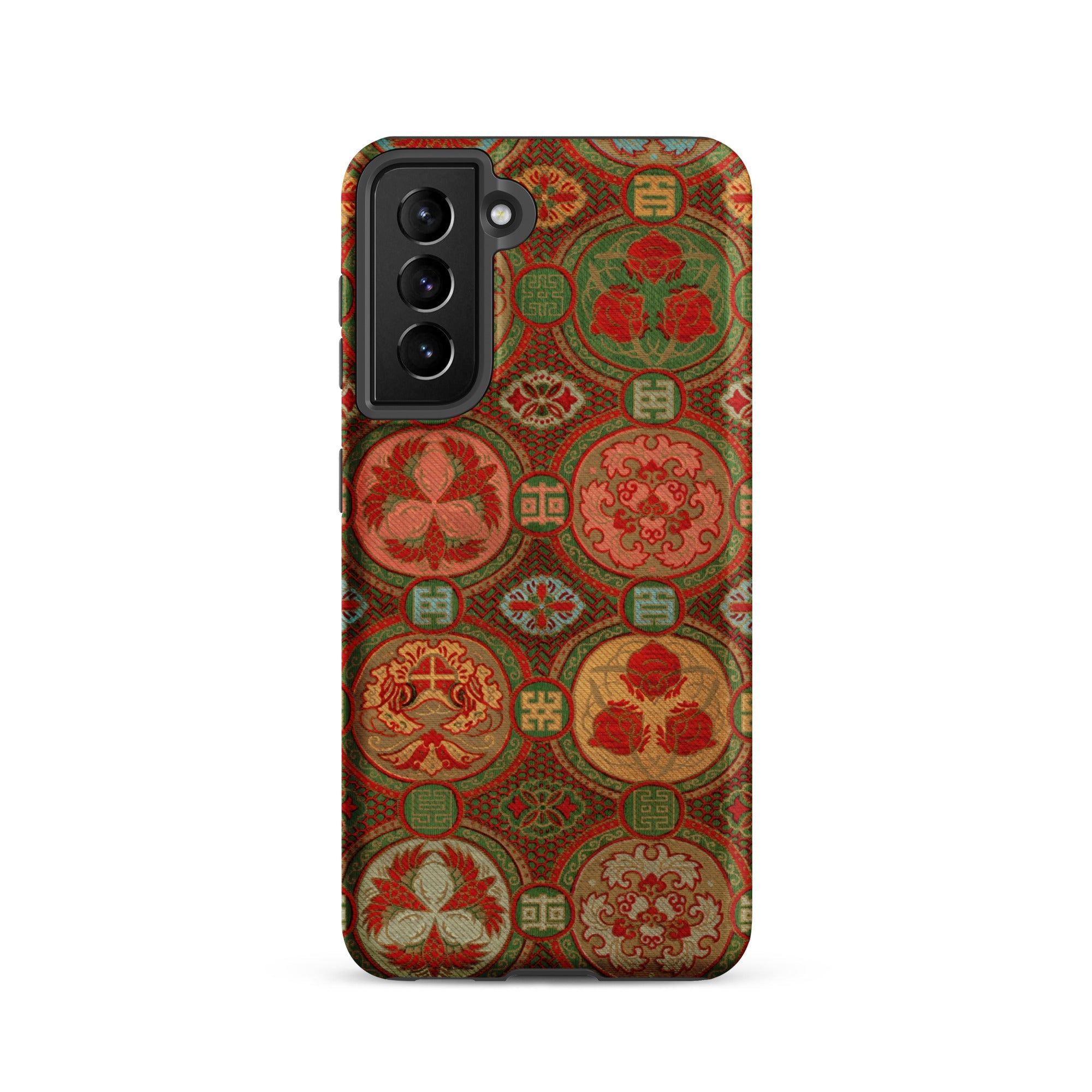 Ornamental Fan Pattern G.a. Audsley Samsung Case, Galaxy S21 / Matte, Smartphone Case Pattern Ornate Circular Square Motifs Shades
