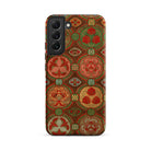 Ornamental Fan Pattern G.a. Audsley Samsung Case, Galaxy S22 Plus / Matte, Smartphone Case Dark Brown Red Green Floral Geometric
