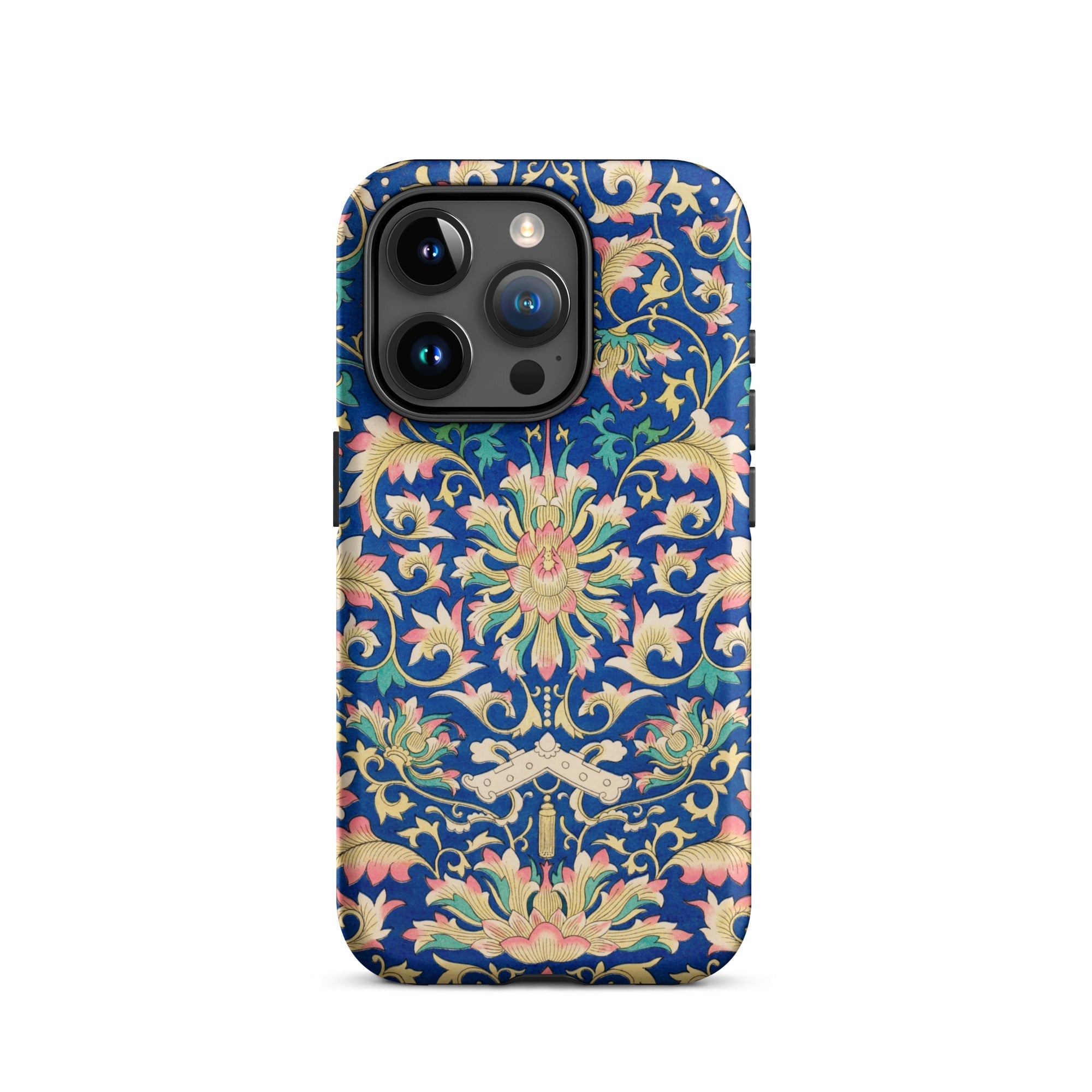 Ornamental Florals Owen Jones Iphone Case, 15 Pro / Matte, Blue Floral Patterned Phone Case