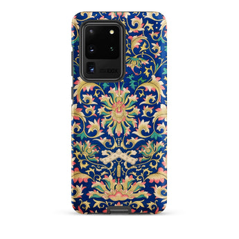 Ornamental Florals - Owen Jones Phone Case Samsung Galaxy S20 Ultra / Matte Vibrant Blue Adorned Intricate Floral Vine Jones’s