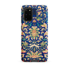 Ornamental Florals Owen Jones Samsung Case, Galaxy S20 Plus / Matte, Smartphone Case Blue Background Detailed Floral Pattern Yellow