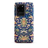 Ornamental Florals - Owen Jones Samsung Case, Galaxy S20 Ultra / Matte, Smartphone Case Ornate Blue Gold Floral Pattern