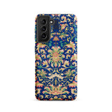 Ornamental Florals - Owen Jones Samsung Case, Galaxy S21 / Matte, Dark Blue Smartphone Case Ornate Floral Leaf Pattern