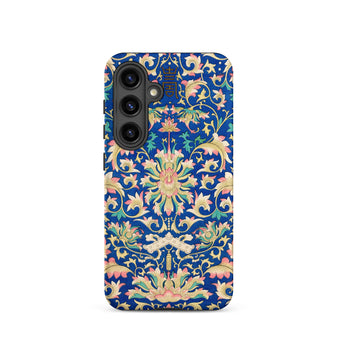 Ornamental Florals - Owen Jones Samsung Case, Galaxy S24 / Matte, Blue Phone Case Intricate Floral Leaf Pattern Pink
