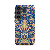 Ornamental Florals - Owen Jones Samsung Case, Galaxy S24 Plus / Matte, Blue Phone Case Ornate Floral Foliage Pattern Gold
