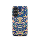 Ornamental Florals - Owen Jones Samsung Case, Galaxy S25 / Matte, Blue Smartphone Case Intricate Floral Vine Pattern Pink
