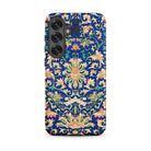 Ornamental Florals Owen Jones Samsung Case, Galaxy S25 Plus / Matte, Smartphone Case Blue Background Intricate Floral Pattern Shades