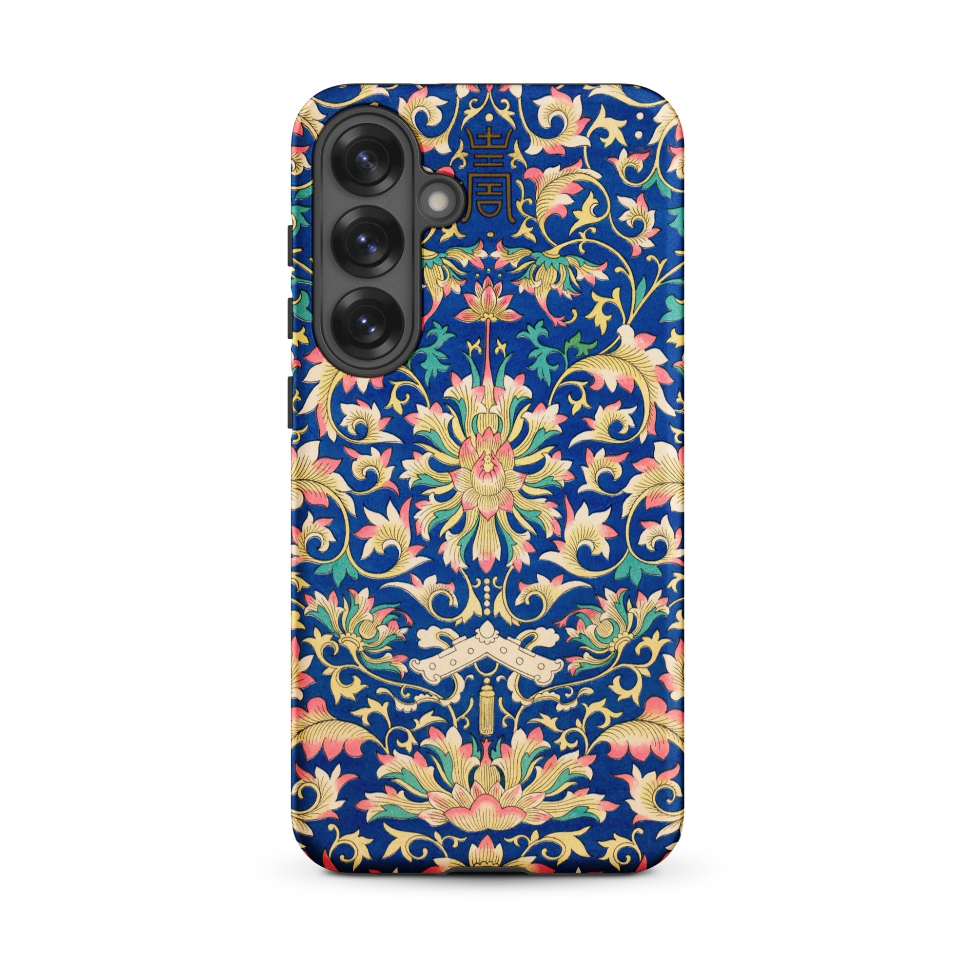 Ornamental Florals Owen Jones Samsung Case, Galaxy S25 Plus / Matte, Smartphone Case Blue Background Intricate Floral Pattern Shades