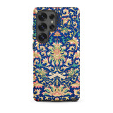 Ornamental Florals - Owen Jones Samsung Case, Galaxy S25 Ultra / Matte, Navy Blue Smartphone Case Ornate Floral Pattern Light