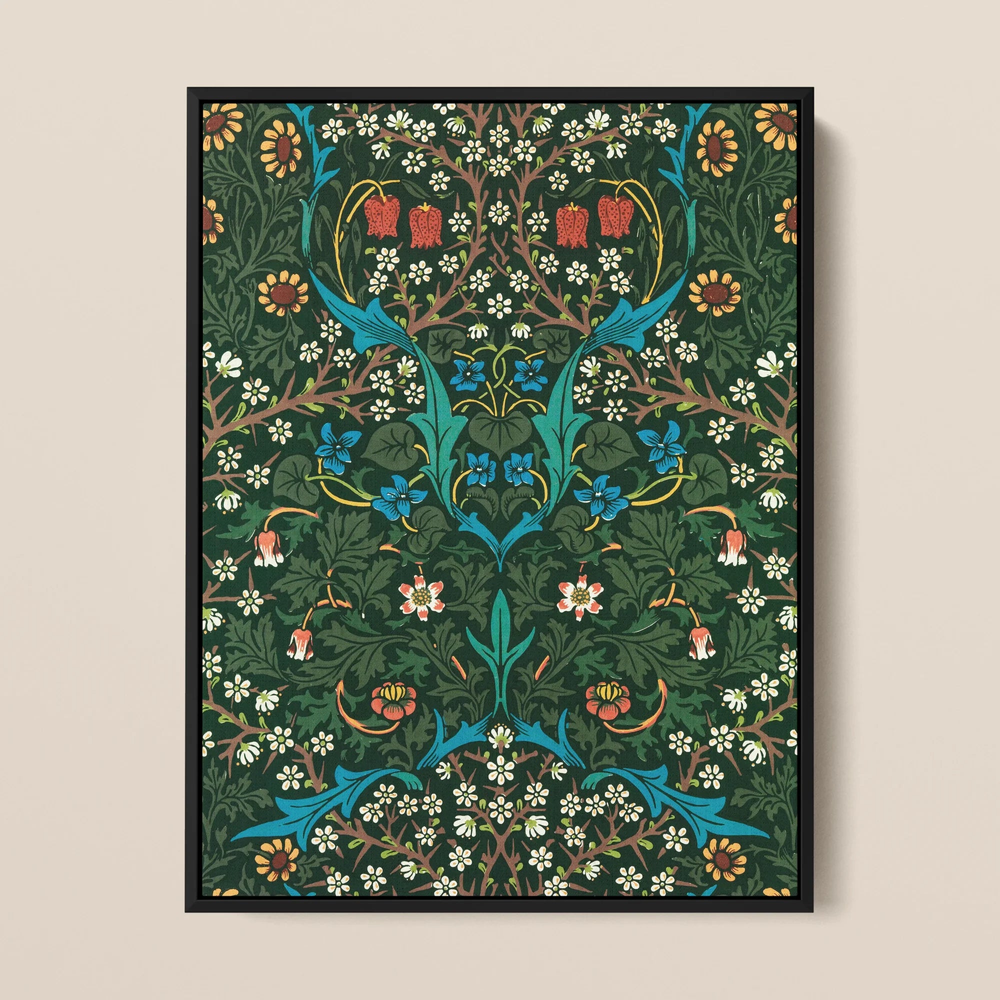 Blackthorn Hawthorn - William Morris Framed Canvas Posters Prints & Visual Artwork