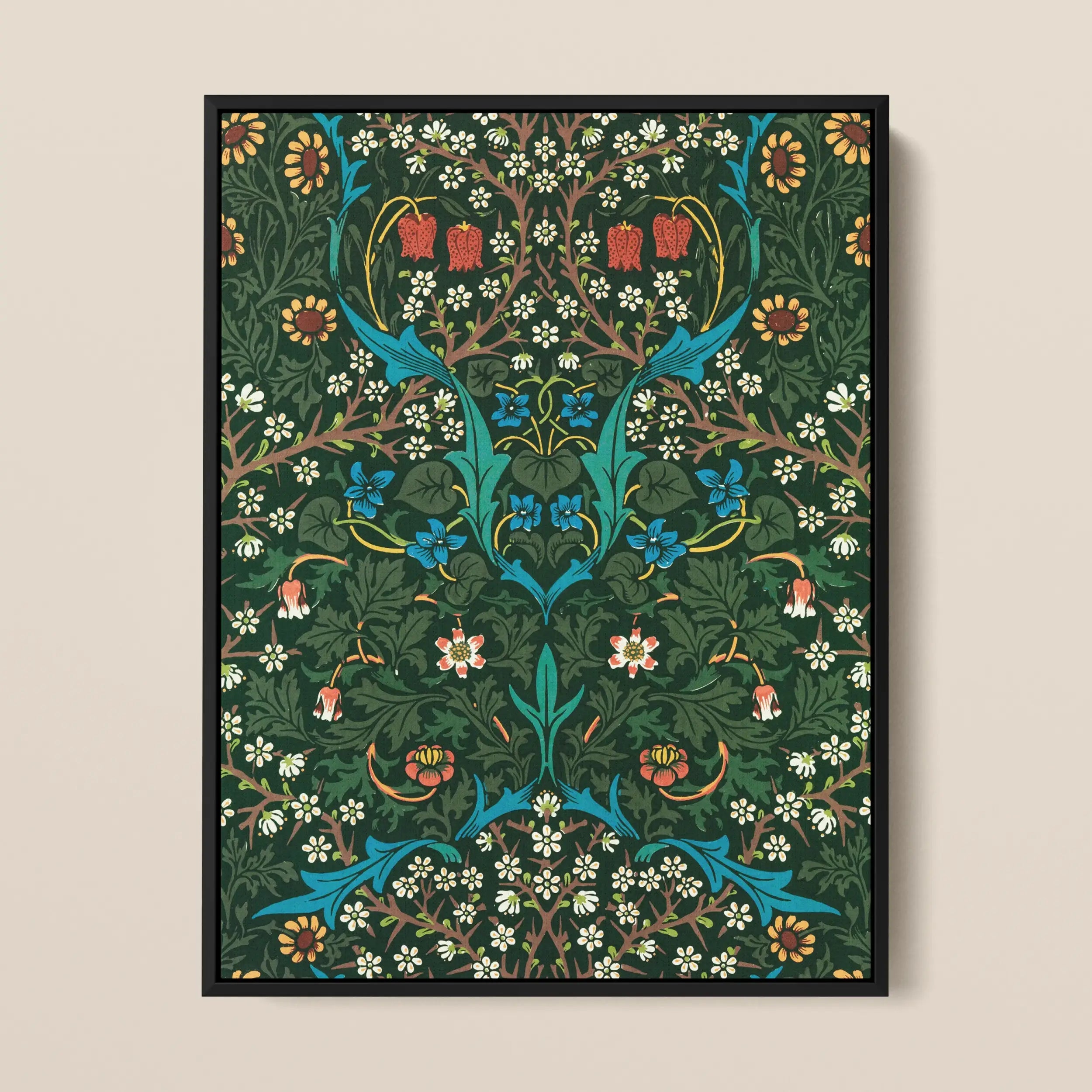 Blackthorn Hawthorn - William Morris Framed Canvas Posters Prints & Visual Artwork