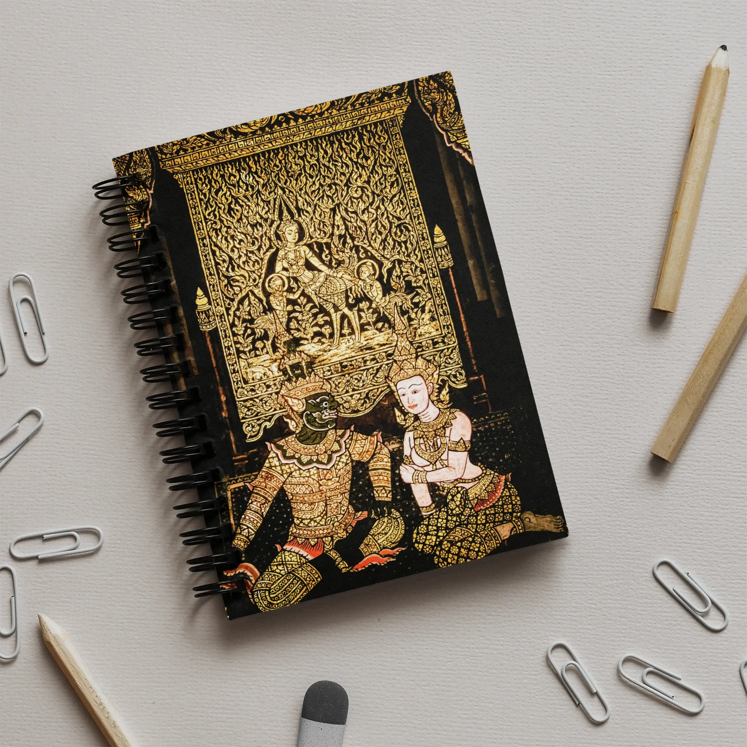 Rendezvous - Traditional Thai Mythology Temple Art Notebook Notebooks & Notepads