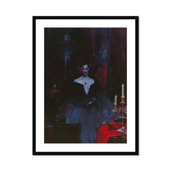Orpheus - Gay Vampire Art Print, Ghostly Figure Dark Clothing White Collar Ruff
