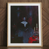 Framed Orpheus gay vampire art print, dark gothic scene.