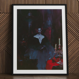 Orpheus - Gay Vampire Art Print / Canvas Black-framed Art Print Gothic-style Portrait Figure Elegant Dark Gay Vampire Art, Gothic Opulence,
