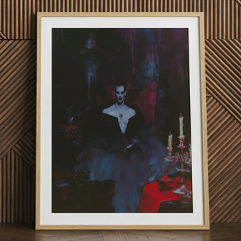 Orpheus - Gay Vampire Art Print / Canvas Framed Art Print Dark Gothic Scene Pale-skinned Figure Gay Vampire Art, Opulence, Queer Decadence