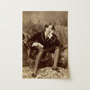 Oscar Wilde - Napoleon Sarony Art Print / Canvas Vintage Sepia-toned Portrait Photograph Man Formal Attire Seated Oscar Wilde, Napoleon