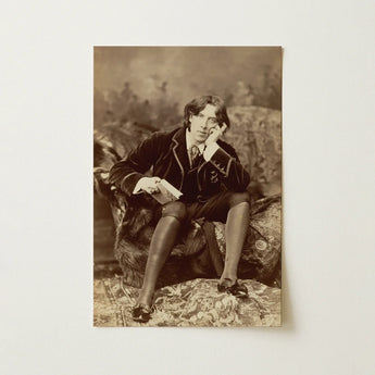 Oscar Wilde - Napoleon Sarony Art Print / Canvas Vintage Sepia-toned Portrait Photograph Man Formal Attire Seated Oscar Wilde, Napoleon