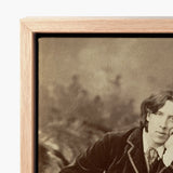 Light Wood-framed Canvas Print Sepia-toned Portrait Oscar Wilde, Napoleon Sarony, Albumen Silver, Pure Self-constructed Argument,