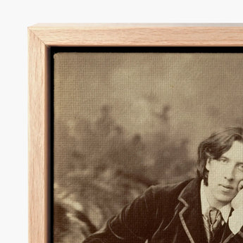 Light Wood-framed Canvas Print Sepia-toned Portrait Oscar Wilde, Napoleon Sarony, Albumen Silver, Pure Self-constructed Argument,