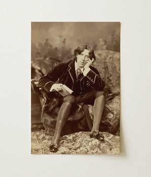 Vintage Sepia-toned Portrait Photograph Man Formal Attire Seated Oscar Wilde, Napoleon Sarony, Albumen Silver Print, Pure Self-constructed
