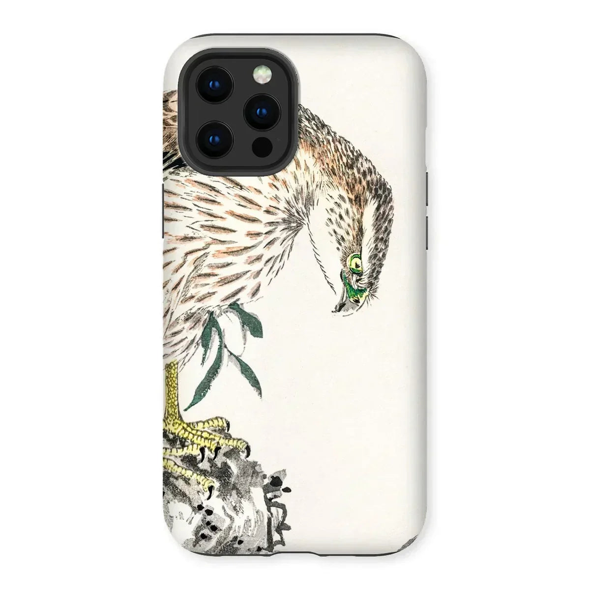 Osprey - Numata Kashu Meiji Bird Iphone Case, 13 Pro Max / Matte, Artistic Illustration Hawk Eagle Speckled Feathers Perched Rock