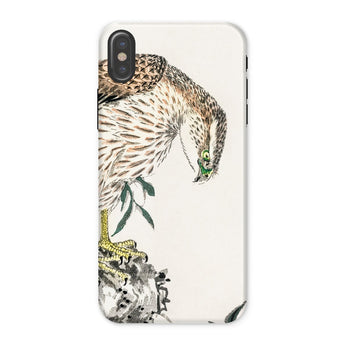 Osprey - Numata Kashu Meiji Bird Iphone Case, x / Matte, Detailed Illustration Hawk Perched Rock Head Bent Downward