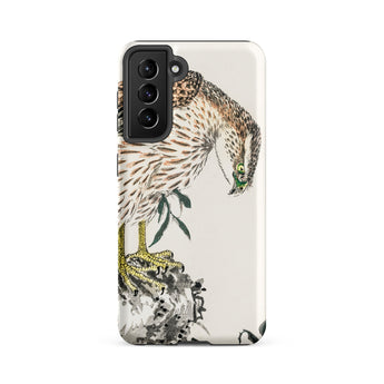 Osprey - Numata Kashu Meiji Bird Samsung Case, Galaxy S21 Fe / Matte, Smartphone Case Detailed Illustration Hawk Perched Rock