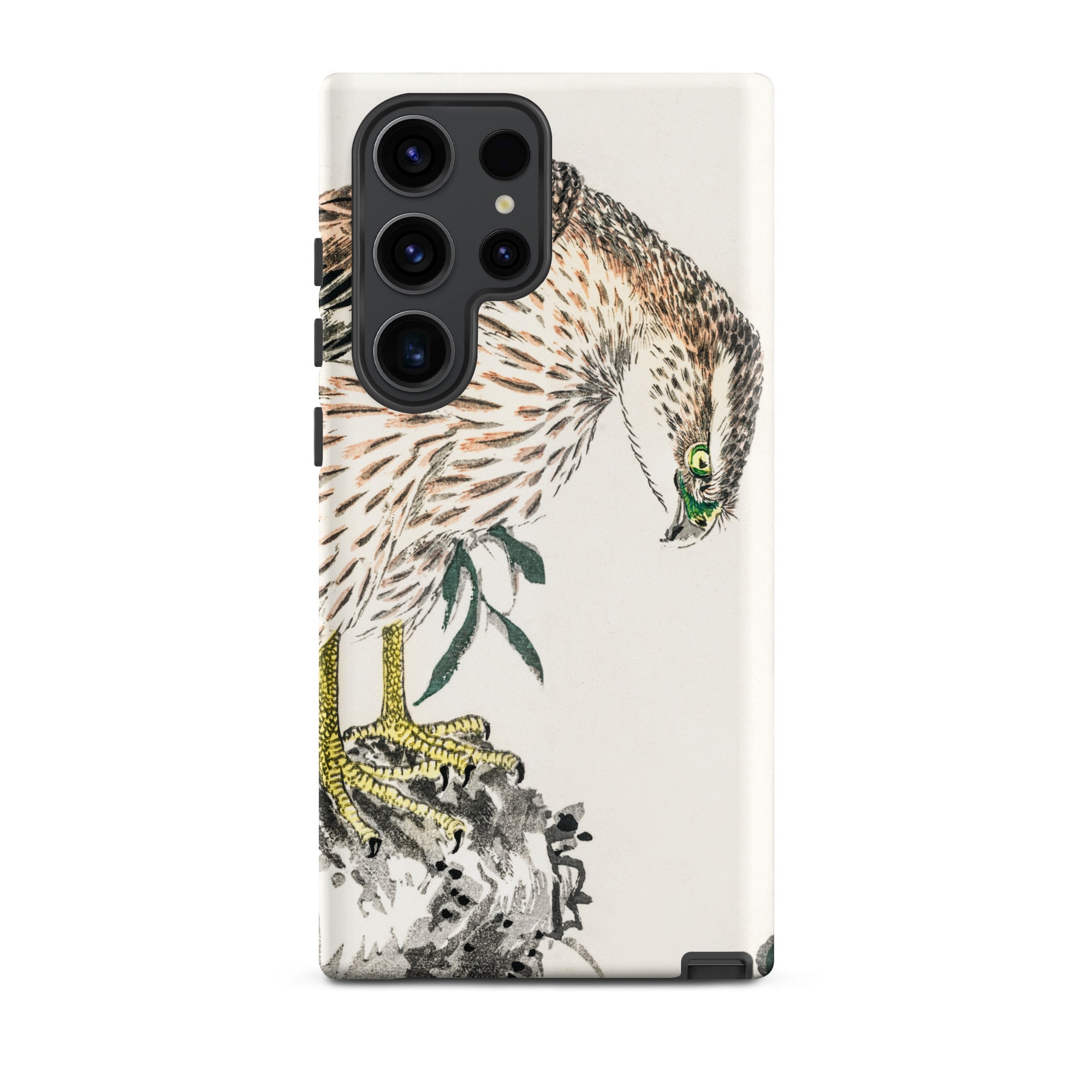 Osprey Numata Kashu Meiji Bird Samsung Case, Galaxy S23 Ultra / Matte, Smartphone Case Detailed Illustration Hawk Falcon Black Camera