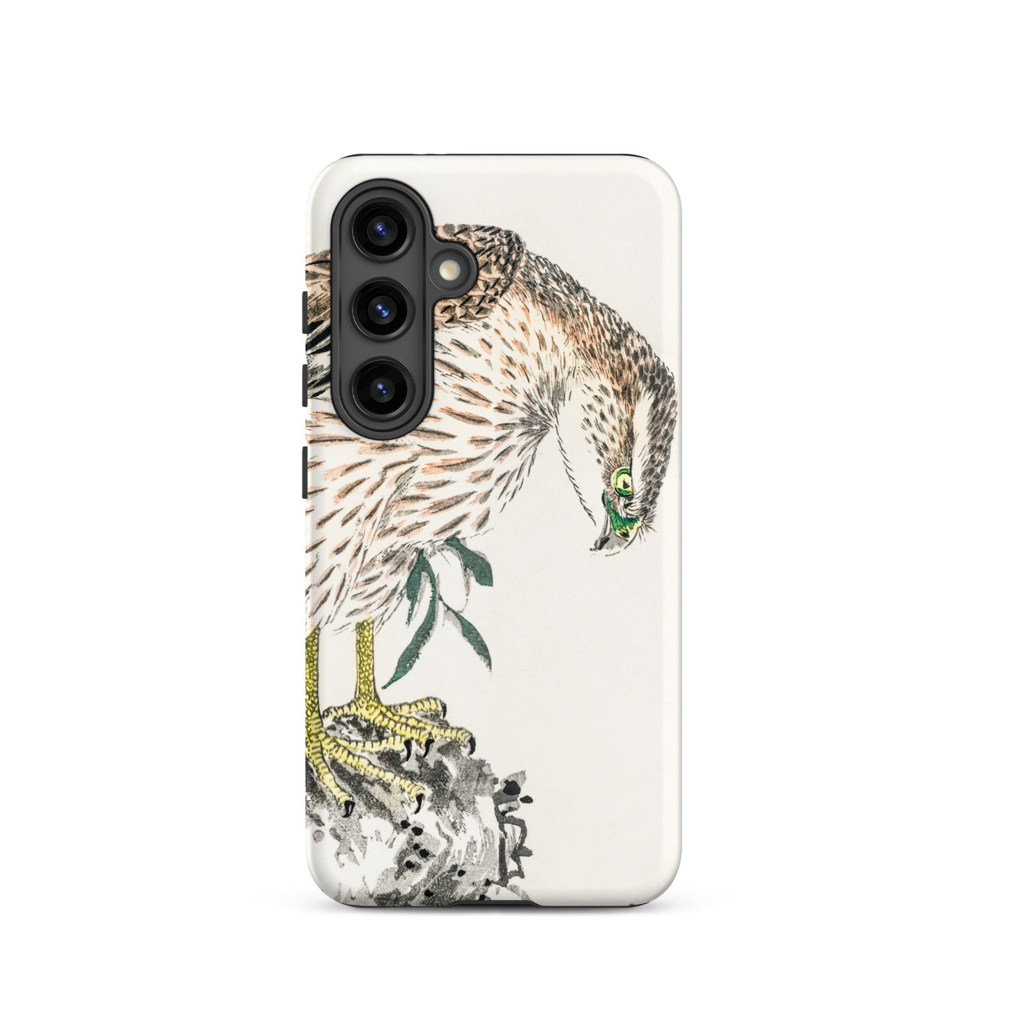 Osprey Numata Kashu Meiji Bird Samsung Case, Galaxy S24 / Matte, White Smartphone Case Detailed Hawk Illustration