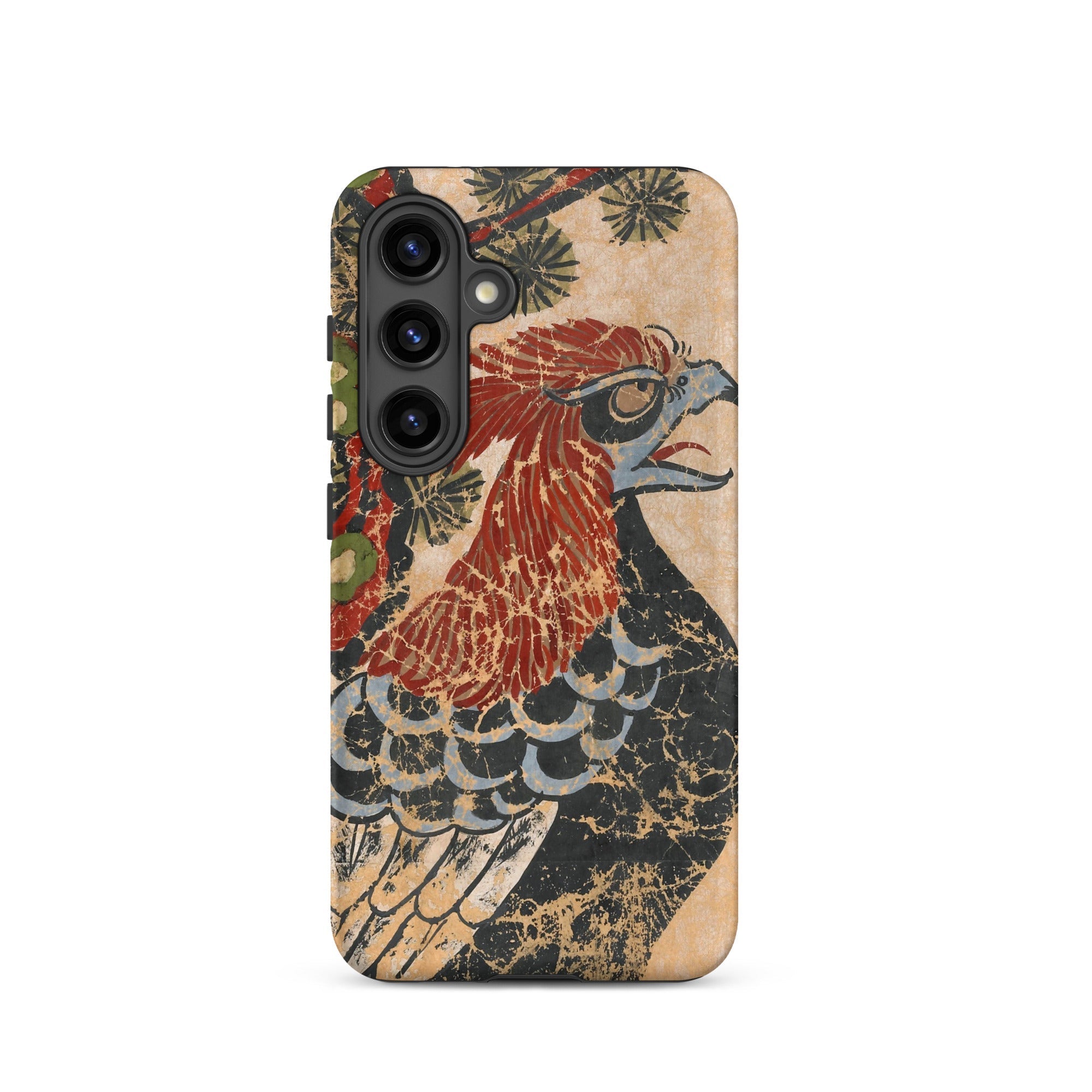 Otsu e of Eagle Edo Art Samsung Case, Galaxy S24 / Matte, Smartphone Case Vintage Style Illustration Bird Prey