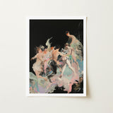 Our Little Secret - Neo-baroque Bacchanal Art Print / Canvas Framed Artwork Dynamic Impressionistic Scene Figures Motion Dark, Blackness