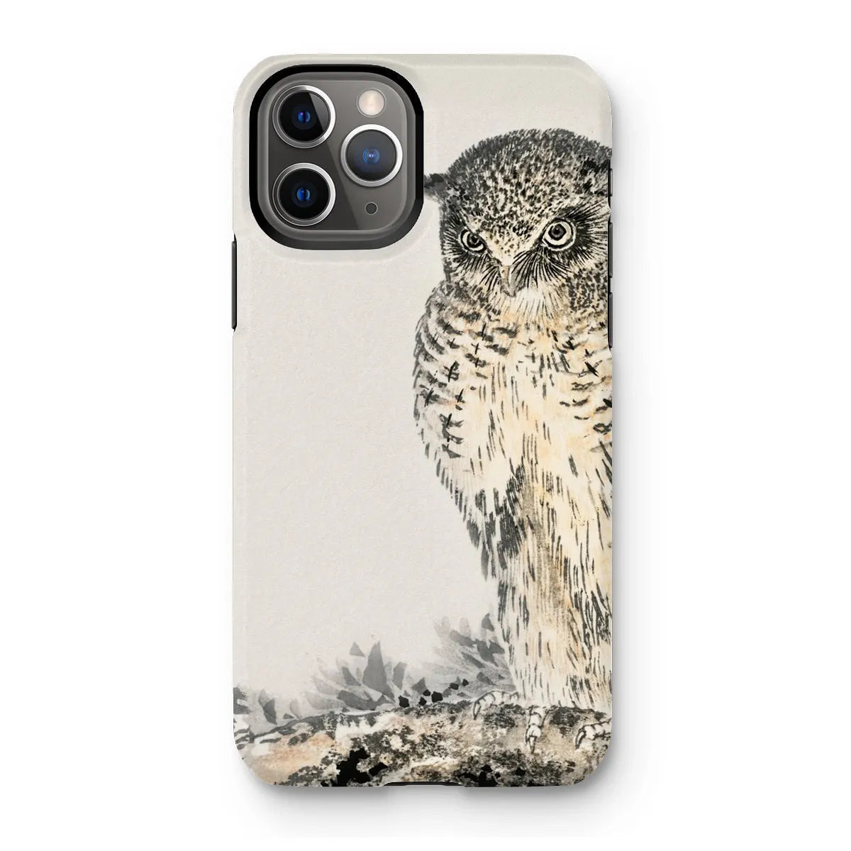 Owl And Fir Tree - Kachō-e Bird Phone Case - Numata Kashu - Iphone 11 Pro / Matte - Mobile Phone Cases - Aesthetic Art